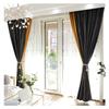 Simple Solid Color Velvet Splicing Blackout Curtain Cloth Bedroom Living Room Curtain Customization