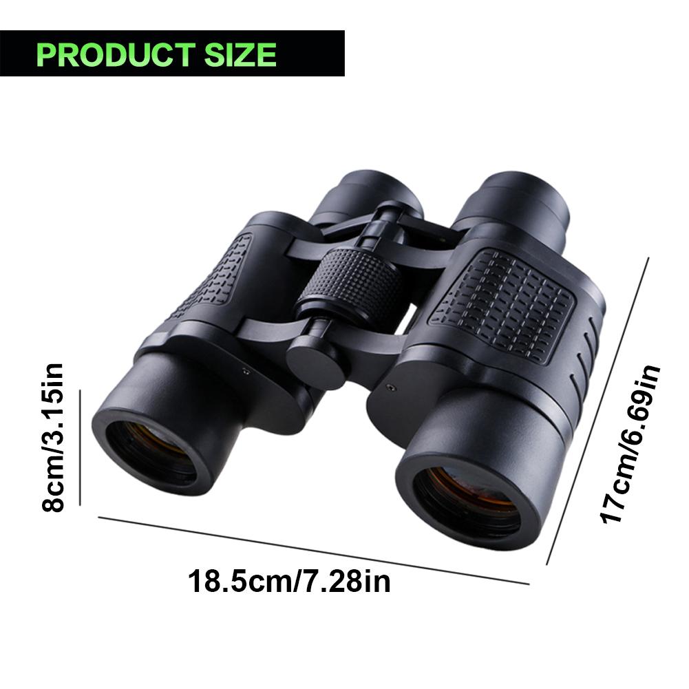 80x80 Outdoor Binoculars Lightweight Powerful Telescope Low Light Night Vision Telescope for Outdoor Sports Games and Concerts