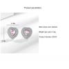 925 Sterling Silver Fashion Light Luxury Pink Zircon Love Small Stud Earrings Birthday Party Anniversary Gift