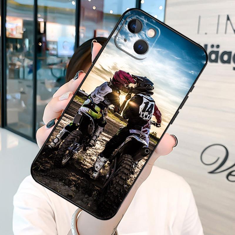 

Moto Cross motorcycle sports Phone Case on For iPhone 13 12 11 14 15 Pro Max 8 7 Plus SE 2020 XR X XS MAX Soft Back Cover iPhone XR