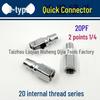 8mm Air Pipe Pneumatic C-Type Quick Connector with Long Tail, 4-Point External, 2-Point Internal Thread, Male & Female Heads