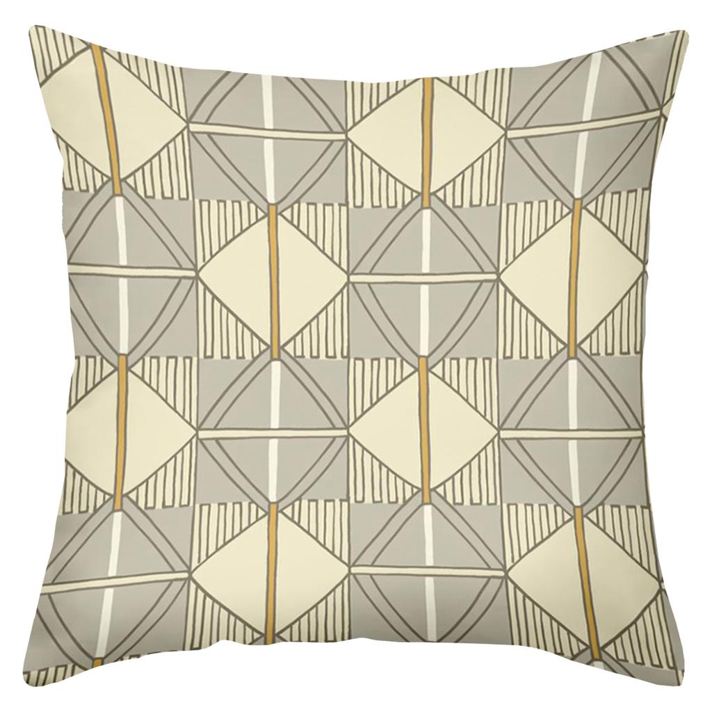 Geometric Pattern Decorative Throw Pillow Cover 2D Printed Polyester Sofa Cushion Case For Modern Home Decor