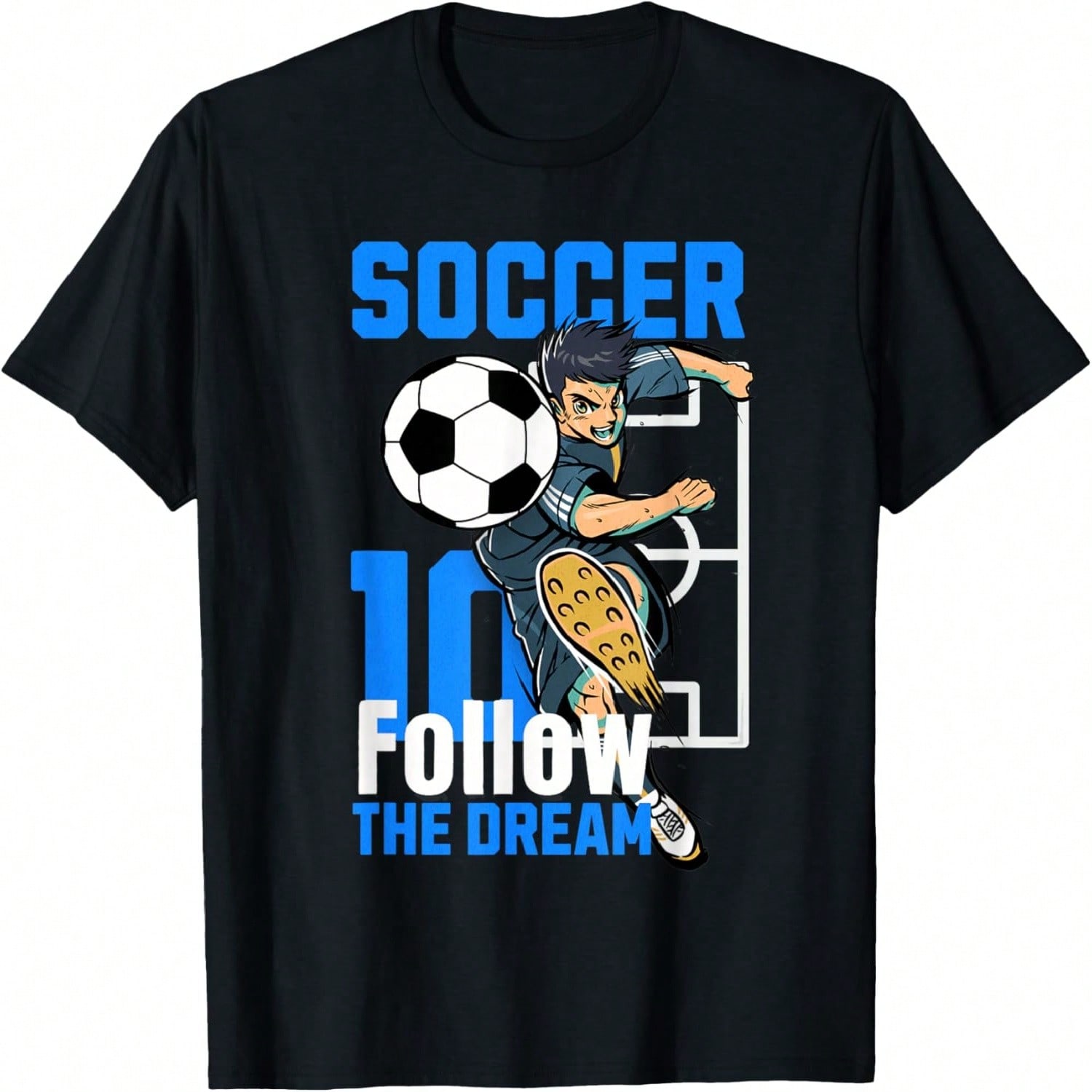 Soccer Player Action Art Follow The Dream Design T-Shirt S разноцветный