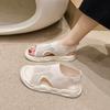 Womens Sandals Mesh Hollow Summer New Sport Fashion Platform 2024 Designer Flat with Casual Basic Solid Flip Flops Ladies Shoes