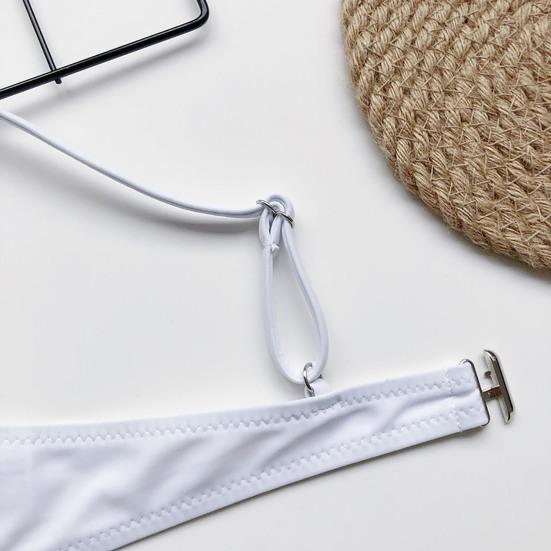 Spaghettiband Vadderade bygel Sexig Bikini Triangel BH Hög midja Trosor Baddräkt