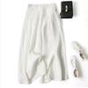 Ladies' Spring and Autumn Casual Wide Leg Pants, Loose Cropped Pants, Tassel Fabric, Elastic Waist Design Elegant Pants, Versatile and Comfortable