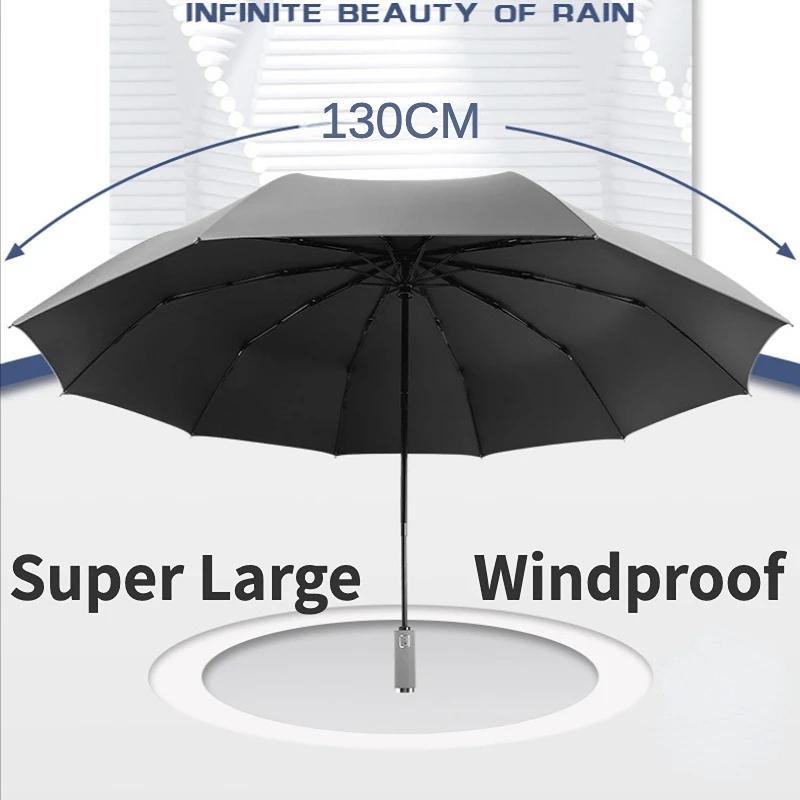 Windproof Strong Super Large Fully Automatic Folding Umbrella for Men Business Waterproof Sunproof Strong Shade Uv Big Umbrellas
