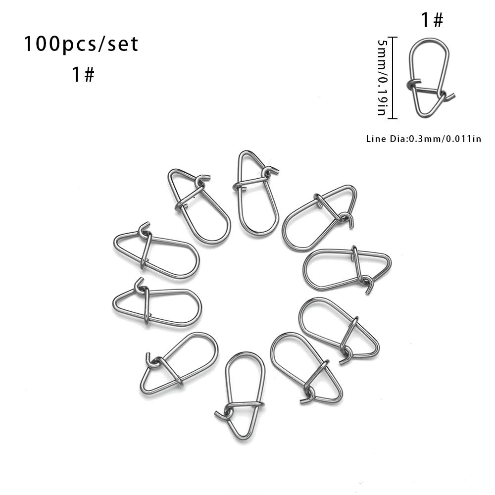 100 pcs/lot joli baril de pêche pivotant boutons-pression de sécurité crochets hameçon boîte de matériel de pêche accessoire outil leurres