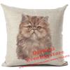 Cushion Cover Watercolor Cute Cat Printed Linen Pillow Cover Car Sofa Decorative Throw Pillows Home Decoration Pillowcase