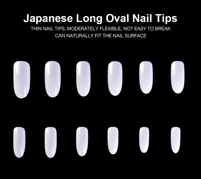 kads 600 ks Dlhé Oválne Bez Zlomu Plné Krytie Tipy na Umelé Nechty Biela Prírodná Priehľadná 12 Veľkostí Nail Art Manikúra Nástroje na Umelé Nechty