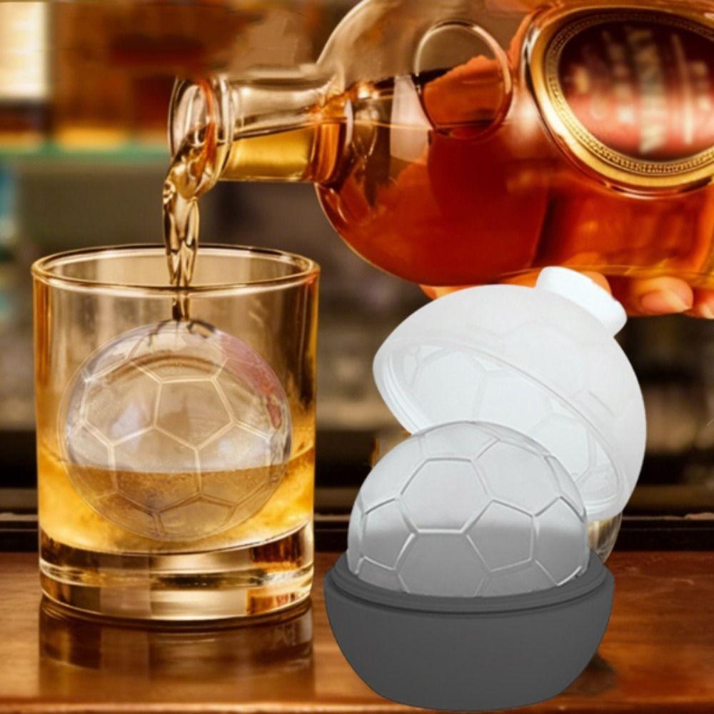 2PCS Dust Cover Soccer Ice Cube Mold Silicone Ice Ball Maker Safe Football Ice Tray  Sport Party