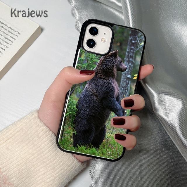 

Krajews American Bear soft Phone Case Cover For iPhone 17 Air 16 15 14 plus 12 13 pro max coque Shell Fundas iPhone 17