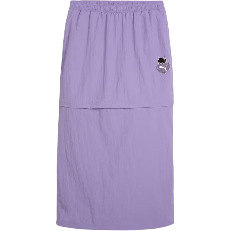 

Puma X Логотип Hello Kitty Юбка с низкой талией Свободная Повседневная Длинная Женская юбка Фиолетовый 631615-29 L