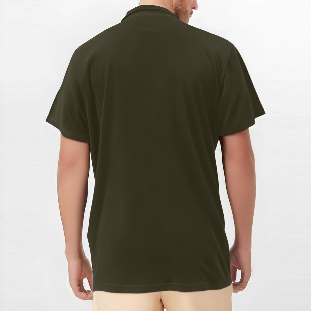 Herrenhemd Lockeres Freizeithemd Kragen Tasche Kurzarm Pullover Sport