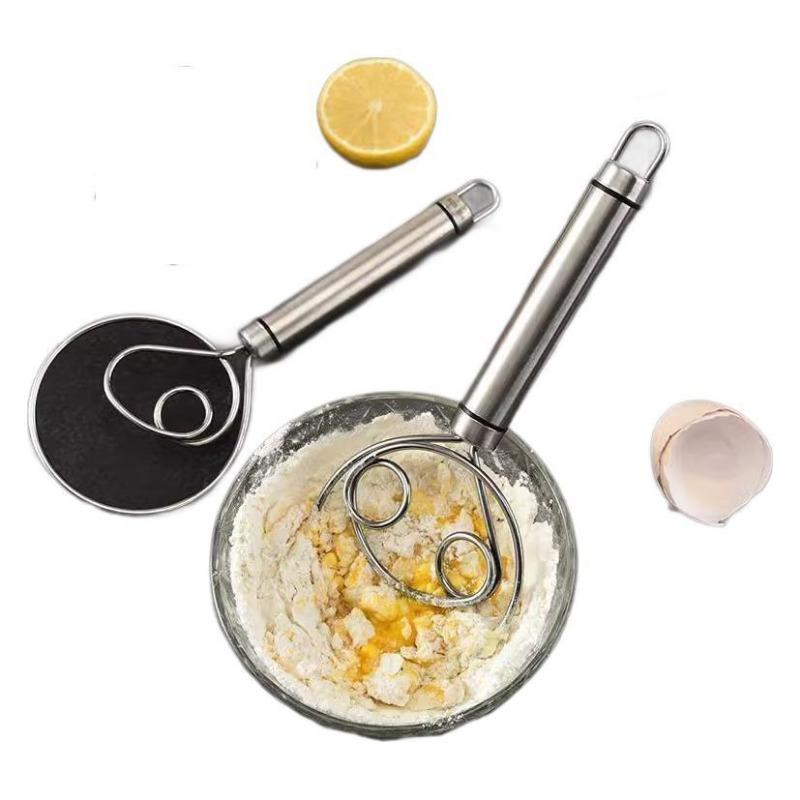 Misturador de Massa de Aço Inoxidável Cozinha Manual Peneirador de Farinha, Batedor Antiaderente para Mistura de Massa Mistura Maravilhosa de Massa