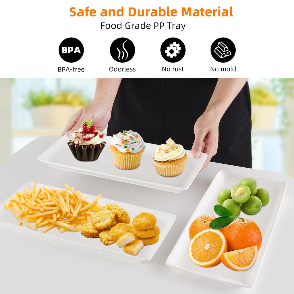3 Tier Serving Trays for Party Display Detachable Space Saving Serving Platters and Trays Multi-purpose Stand with Carbon Steel Base for Serving Food