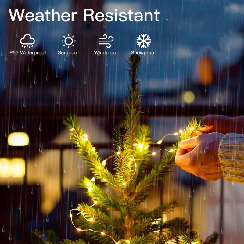 LED Silver Wire String Lights USB Holiday Fairy Lamp Copper Wire New Year Christmas Indoor Decoration With Remote Control