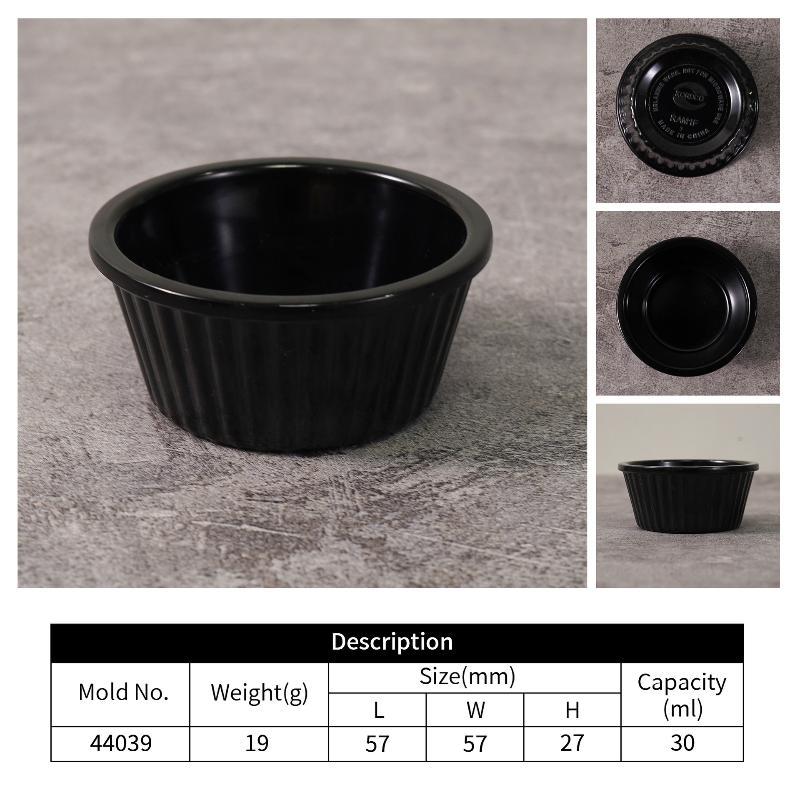 Sauce Bowl Round Glossy Melamine Black Mini Dipping Cup American Tableware For Cafe For The Kitchen