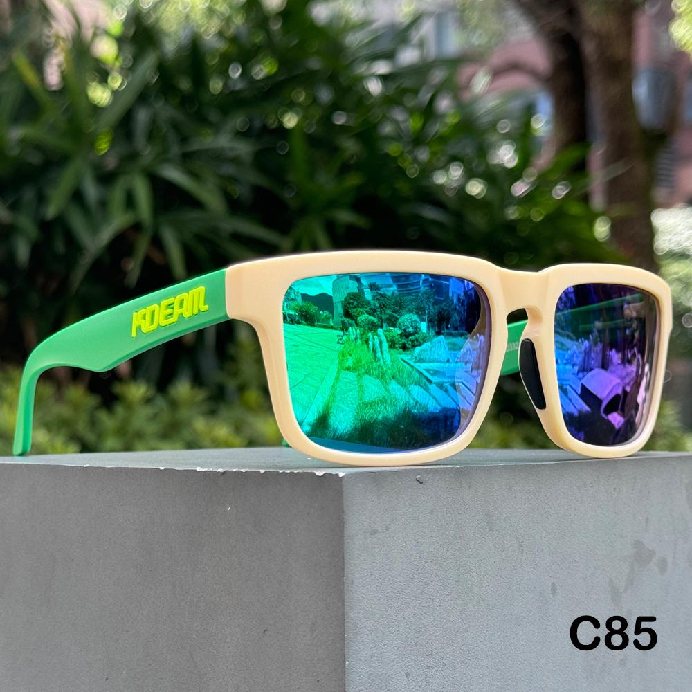 New Color KDEAM Brand Design Men Square Polarized Sunglasses Fashion Women Shades Travel Sun Glasses Reflective Coating Lens