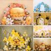 LS Frühling Süße Biene Waben Hintergrund Kinder Baby 1. Geburtstag Cake Smash Requisiten Kind Fotokabine Dekorationen Fotografie Hintergründe