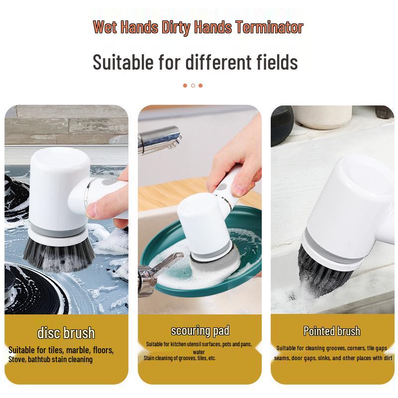 Cordless Electric Multi-Purpose Cleaning Brush for Kitchen, Bathroom, and Pool Tiles