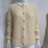Women's Solid Color Round Neck Loose Simple Knitted Cardigan Top  Long-Sleeved Sweater