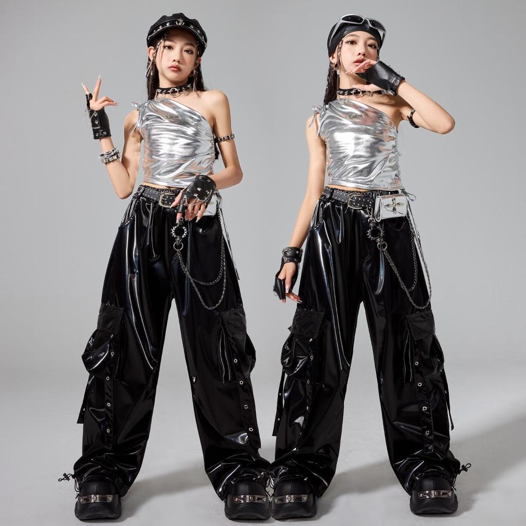 Girls' Trendy Street Dance Outfit - Jazz & Hip Hop Performance Set
