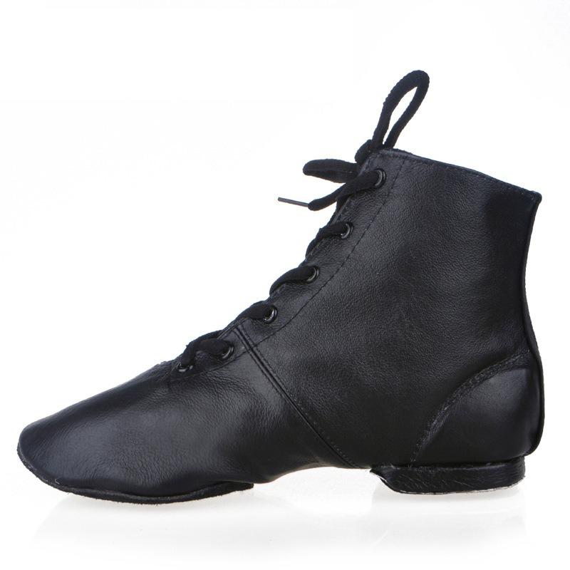 New Woman's Leather Jazz Dance Shoes Lace Up Boots For Adult Woman Practice Yoga Shoes Soft and Light Weight Jazz Boots