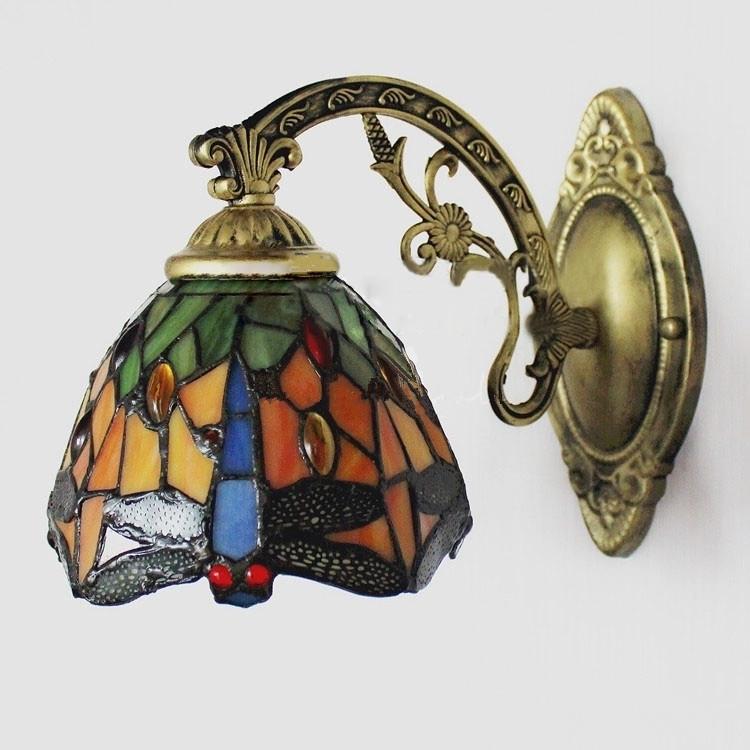 Tiffany LED Wall Light: Dragonfly Design for Bathroom, Bedroom, Hallway, or Balcony