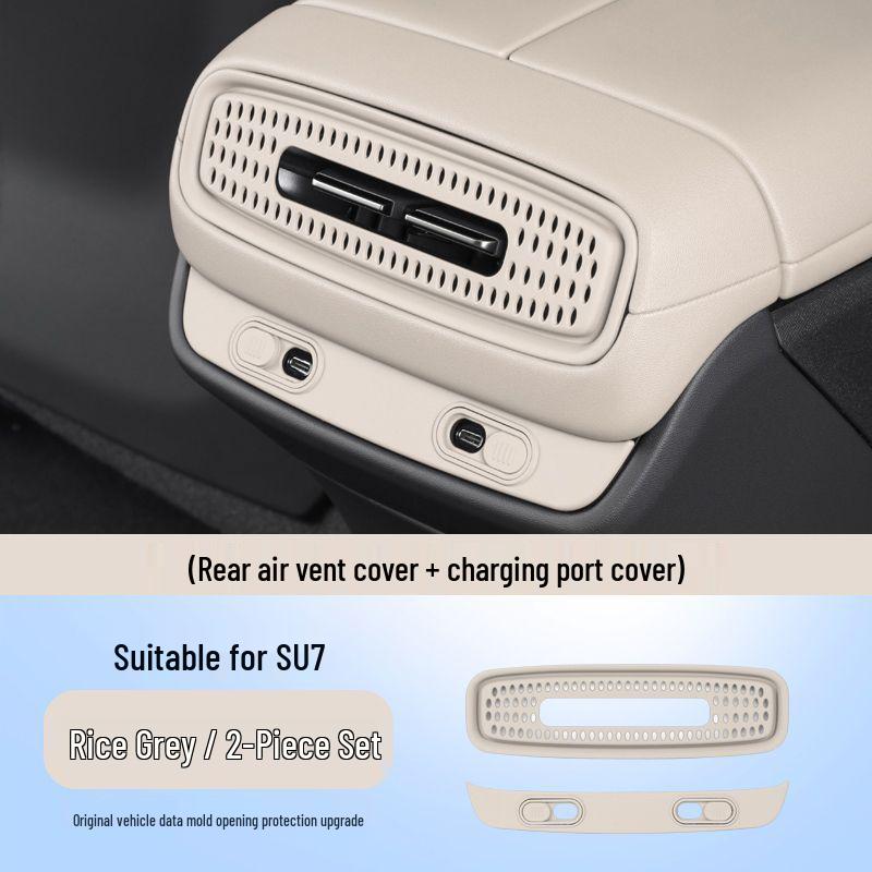 Premium Interior Parts for Xiaomi SU7: Center Console Charging Port & Rear Air Vent Covers
