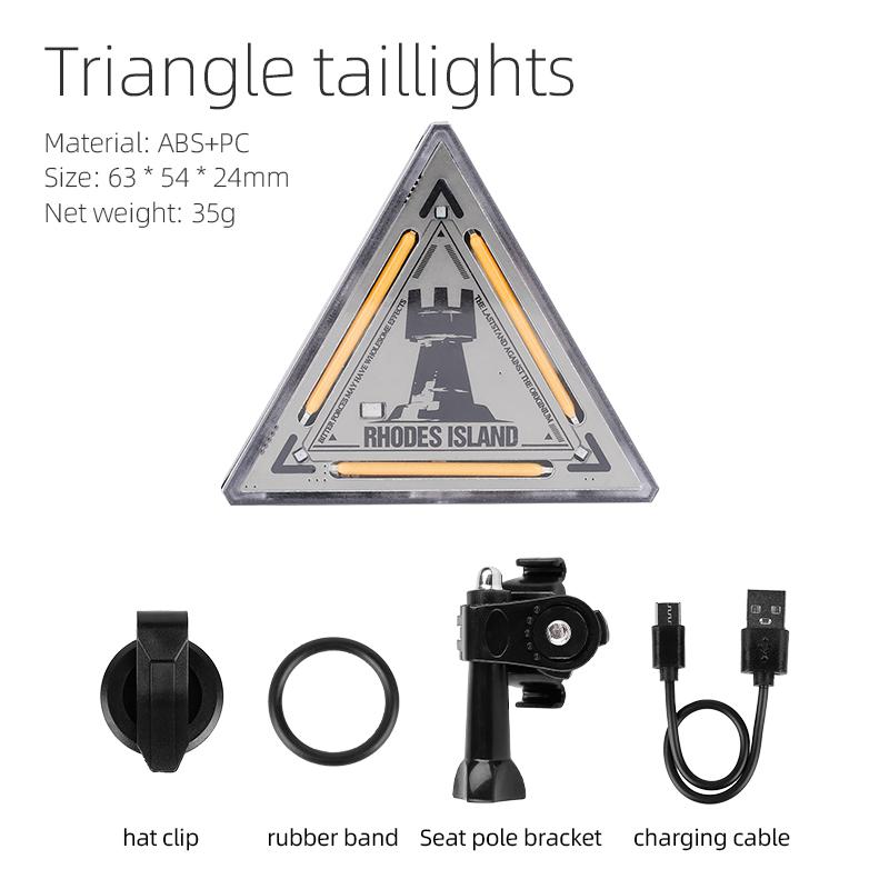 

Bicycle tail light Outdoor Tactics Triangle Light Badge Warning Decoration Camping Atmosphere Mini Small Pendant Lamp