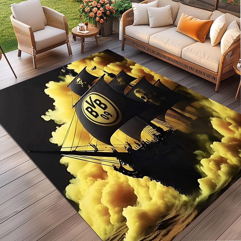 Borussia Dortmund Print Rug, Washable Floor Carpet, For Entryway Dorm Laundry Room Office Study, Home Decor Birthday Christmas Gift