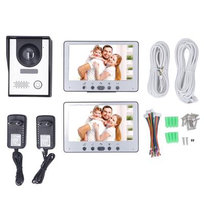 7in Video Deurbel Intercom Kit met 2 Displays Waterdicht Infrarood Nachtzicht Afstandsontgrendeling Video