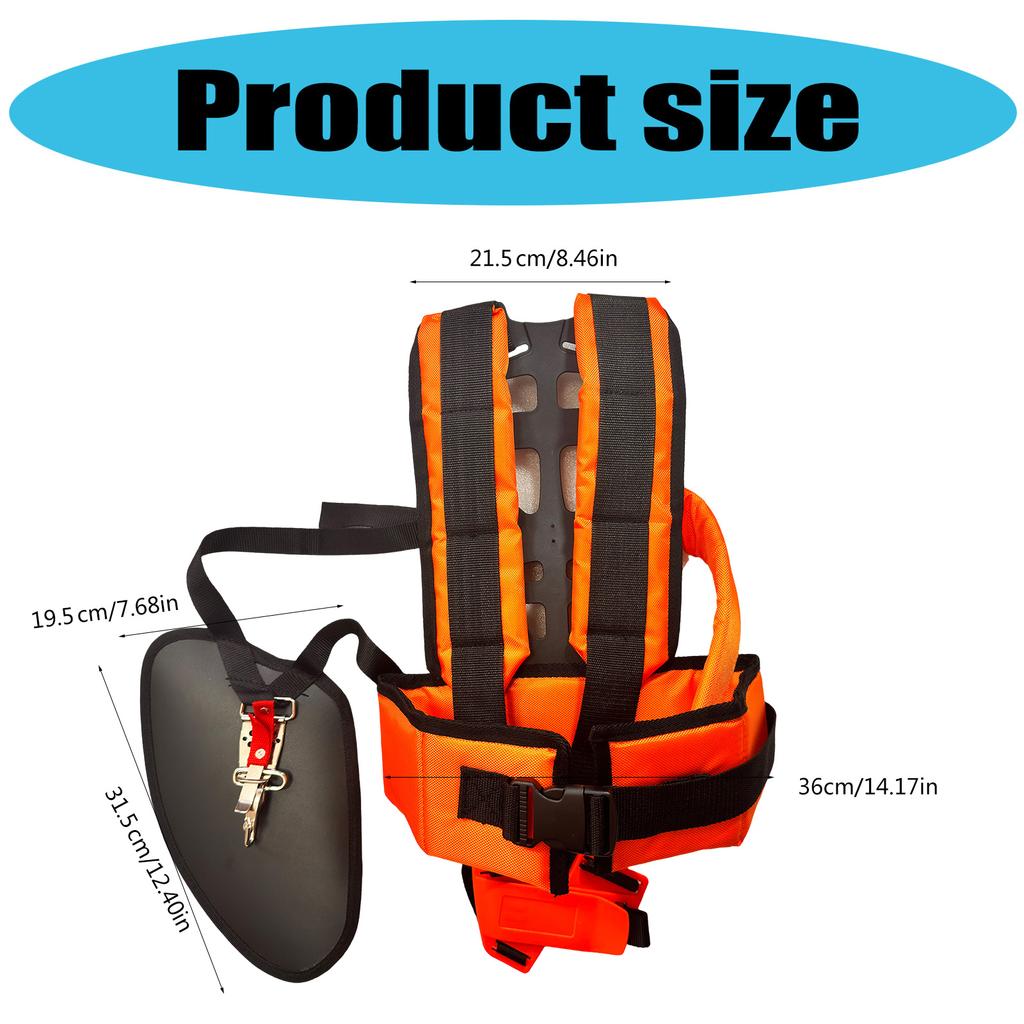 Double Shoulder Strap for Weeds Trimmer Adjustable Padded Harness Belt Suitable for Most Leaf Blowers and Brush Cutters