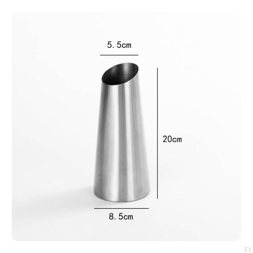 Stainless Steel Vase Dried Flowers Display Slanted Mouth Contemporary Design Decor for Living