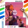 Zootopia Nick Judy Oil Paint Art Painting Kit Home Wall Decor Handmade Gift Romantic Sunset Cartoon Love Animal Craft DIY Set