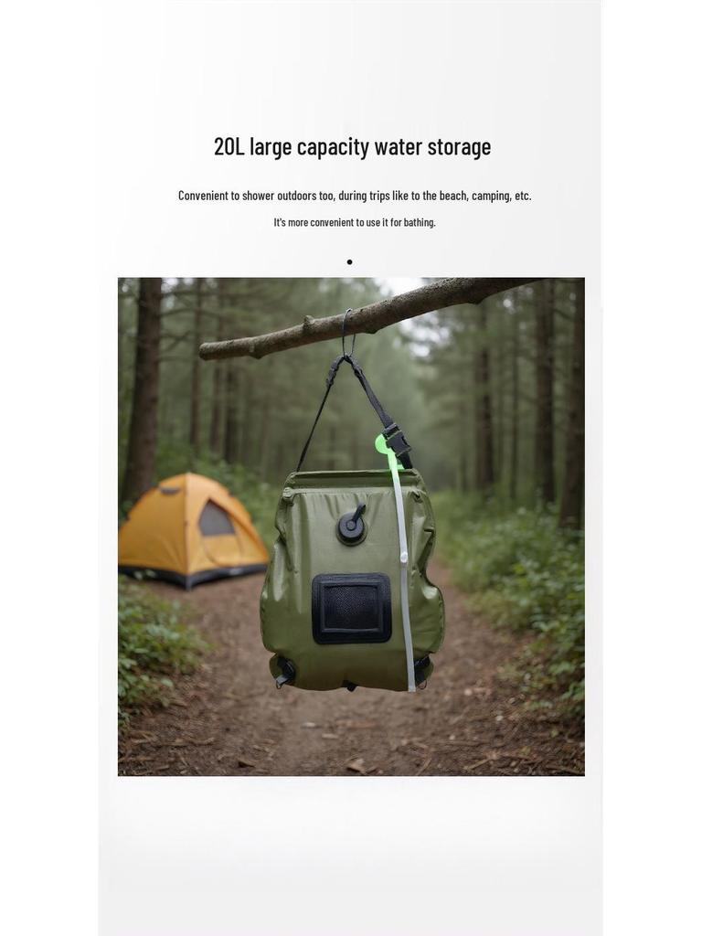 Portable Thickened Solar Shower Bag for Outdoor Camping and Water Storage