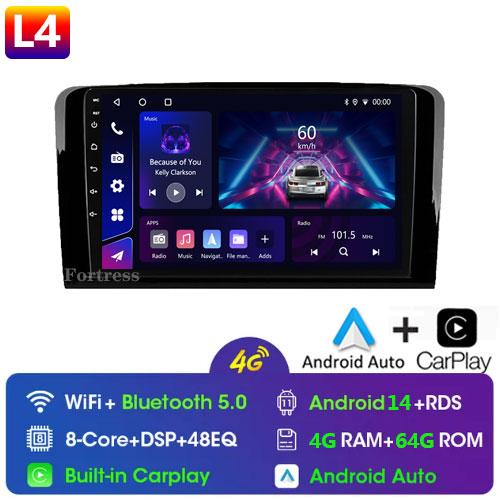 Android 14Car Radio Stereo Multimedia Player GPS For Mercedes Benz M-Class W164 GL-Class X164 ML GL RDS Carplay 2 Din Head Unit