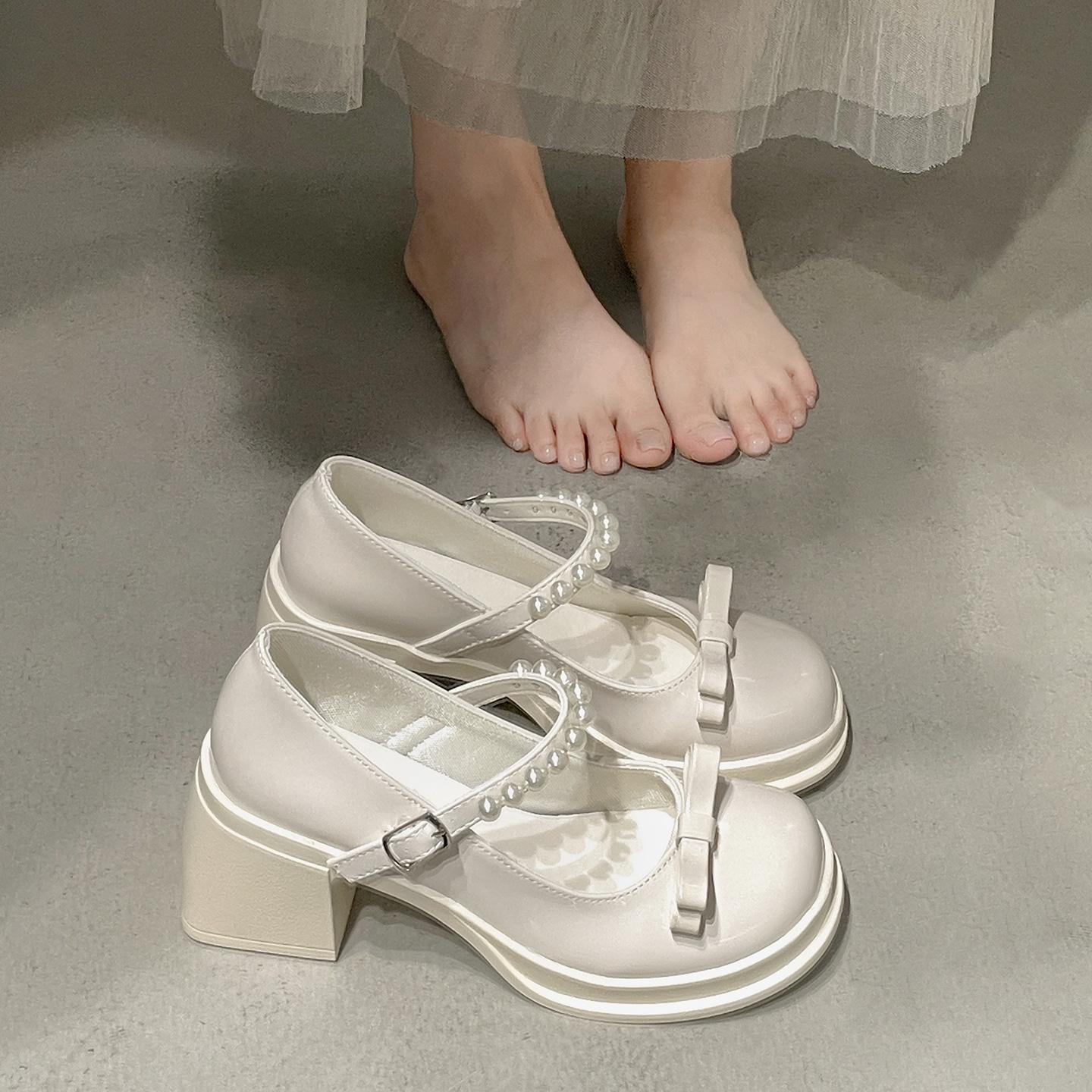 

Черные французские ретро маленькие толстые каблуки туфли-лодочки мэри джейн женские летние 2025 новые с юбкой с открытым вырезом 40 бежевый