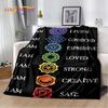 Weiche Plüschdecke mit Regenbogen-7-Chakra-Mandala und Bohemia-Motiv, Flanelldecke, Überwurfdecke für Wohnzimmer, Schlafzimmer, Bett, Sofa, Picknickdecke