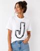 Letter J Minimalist Graphic T Shirt Initial Alphabet Unisex Tee