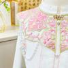 Traditional Chinese Embroidered Flower Cloud Collar with Tassels Polyester Comfortable for Cloth Accessory Cultural Wear