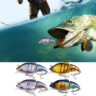 12g 3D Visaas Draagbaar 2-delige Vis Swimbaits Segmentale Crankbaits Met Haak Vis Crank Realistische Zwemmende Lure