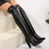 Fashion Leather Non Slip Women's Thigh High Boots Pointed Toe Plus Big Size Waterproof 2025 New Quality Ladies Above Over The Knee Shoes