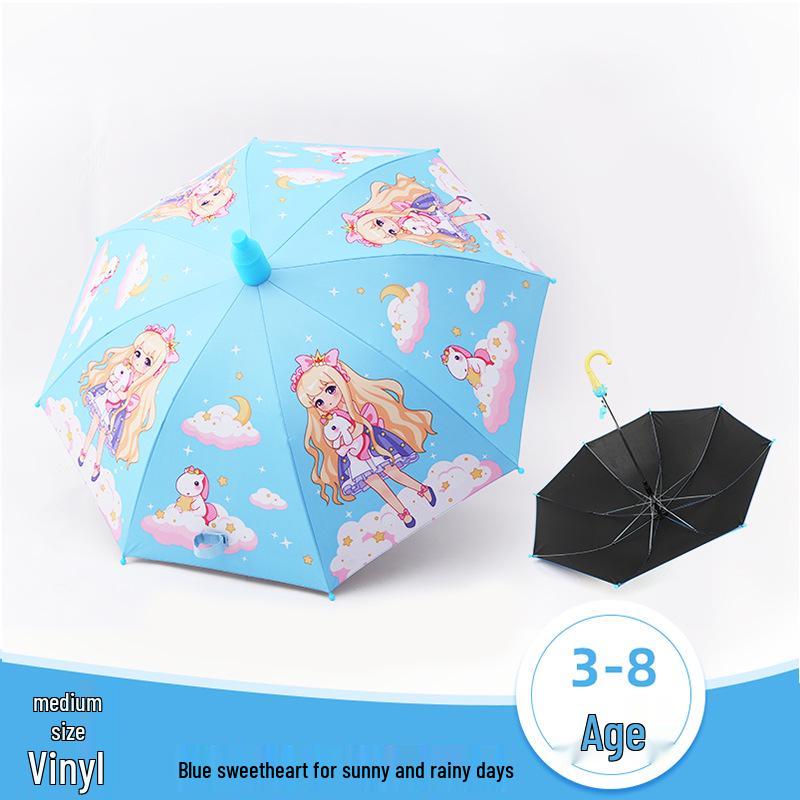 Automatic Dual-Use Kids' Umbrellas - Princess Design for School and Kindergarten