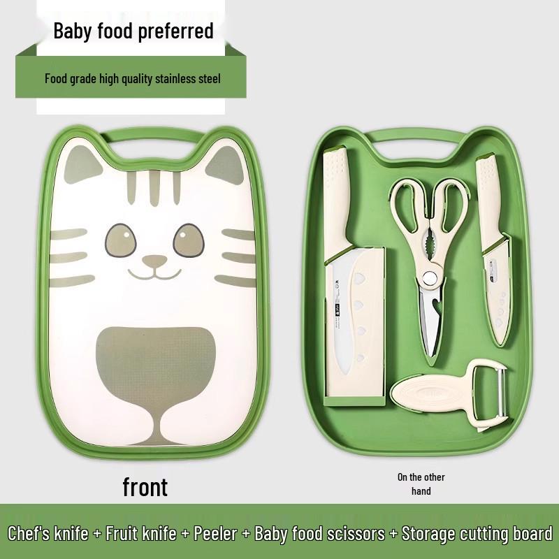 2-in-1 German Kitchen Knife & Cutting Board Set for Baby Food
