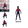 Costum Cosplay Spider-man Miles Morales Pentru Adulți Și Copii Salopetă Și Glugă din Fibră de Poliester Incluse