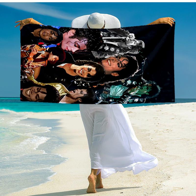 Ultra-weiches Strandtuch mit Michael Jackson Thema, Ideal für Pool - Camping, Tauchen - Perfekter Reisebegleiter, Lebendiges Strandtuch.