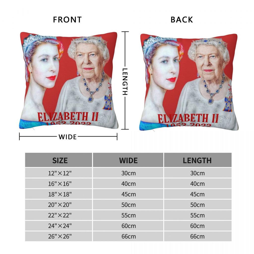 Elizabeth Ii Platinum Jubilee Square Pillowcase Polyester Linen Velvet Pattern Zip Decorative Pillow Case Room Cushion Cover