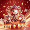 Shining Goat Hanging Ornament Set 2D Flat Christmas Tree Ornament Gifts Keychain  Bag Charms